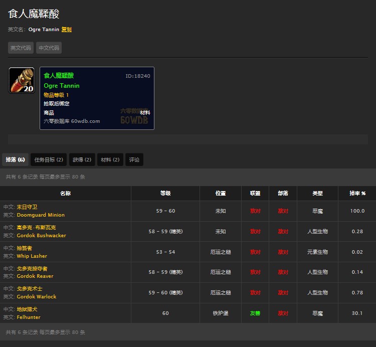 魔兽世界怀旧服厄运之槌戈多克食人魔装任务怎么做？WOW厄运之槌食人魔鞣酸在哪儿？