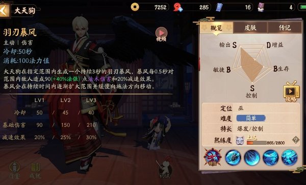 决战平安京大天狗新手怎么玩？大天狗技能介绍及出装推荐